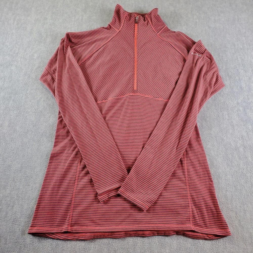 Columbia Sweater Womens Large Pink Active Omni-Wick 1/4 Zip Pullover